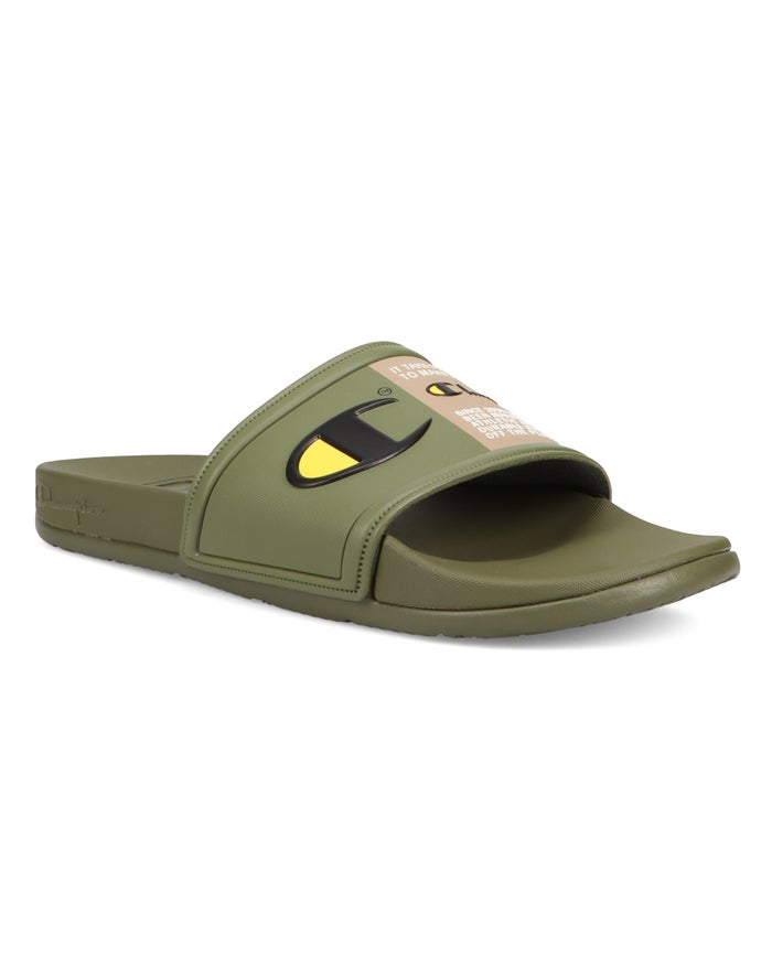 Champion Mens Slides NZ - Ipo Squish Olive ( 8913-KVAGZ )